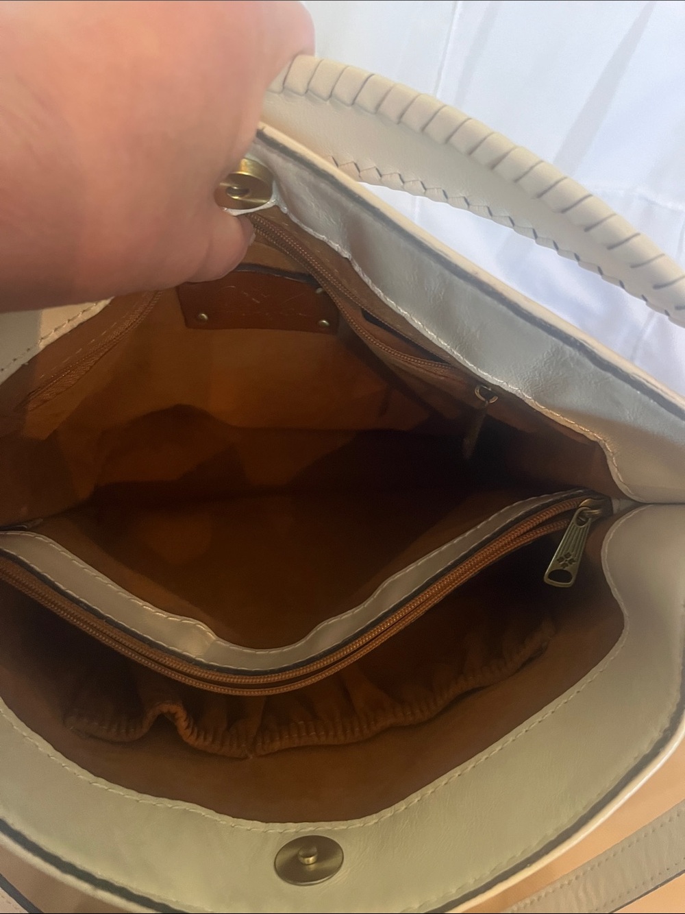 Patricia Nash Cream Tassel Bucket Bag - Picture 6 of 13